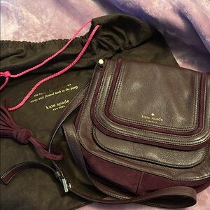 Kate Spade Plum Leather Crossbody Bag with dust cover